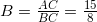 \ctg{B}=\frac{AC}{BC}=\frac{15}{8}