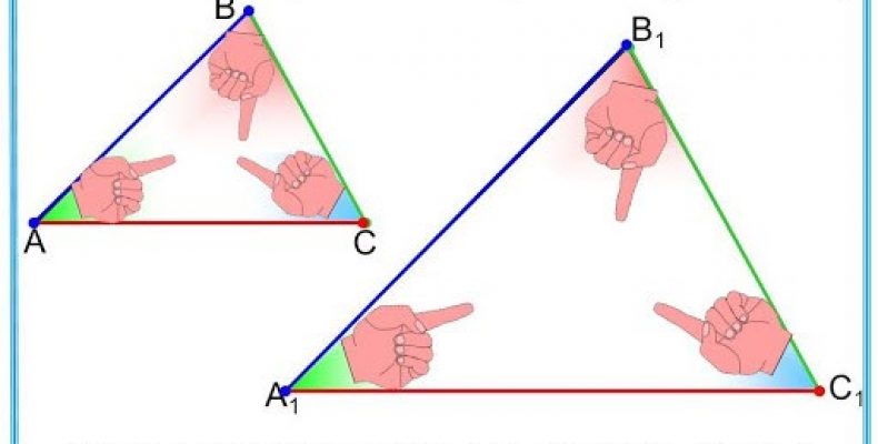 1 признак подобия треугольников рисунок